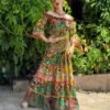 Conjunto de top e saia Dolce Mare em algodao, mangas longas, lindo da Antica Sartoria
